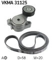 Mehrrippiger Keilriemen Set VKMA 31125 SKF für AUDI SEAT VW SKODA