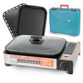 2in1 Gas Kocher Campingkocher + Grillplatte Gasgrill Outdoor Camping Kocher Herd