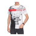 GUESS Herren Kurzarm T-Shirt weiß rot grau schwarz Print Eco Cotton NEU ETIKETT!