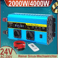 2000W 4000W 4USB Reine Sinus Spannungswandler 24V auf 230V Wechselrichter Lkw