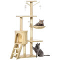 Kratzbaum Kitty Activity Center Kratzbaum Katzen Kletterturm mit Spielzeug beige