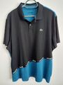 LACOSTE SPORT 3XL (GR. 8) SCHWARZ + TÜRKIS POLOSHIRT GEBRAUCHT GUTER ZUSTAND