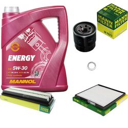 MANN Inspektionspaket 5 L MANNOL Energy 5W-30 für Hyundai i10 1.0 BA IA