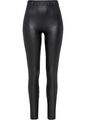 Neu Leggings in Lederoptik mit elastischem Bund Gr. 44/46 Schwarz Damen Hose