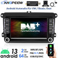 DAB+ 7" Autoradio Android 13 WiFi GPS Navi für VW GOLF 5 6 Passat Tiguan Touran