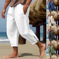 Herren Sommer 3/4 Hose Strandhose Bermudas Sommerhose Kurze Hosen Cargo Shorts