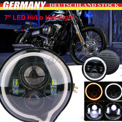 7Zoll LED Haupt Hi/Lo DRL Projektor Scheinwerfer Für Harley Motorrad E-Geprüft