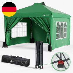 Pavillon 3X3M Wasserdicht Stabil Winterfest, Pop up Faltpavillon Mit 4 Seitentei