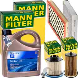 MANN INSPEKTIONSPAKET+5L ORIGINAL 5W30 MOTORÖL passend für OPEL ASTRA J 1.6 CDTI