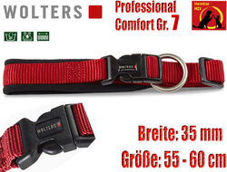 Wolters Halsband Professional Comfort Gr. 7 Hundehalsband gepolstert rot-schwarz