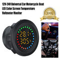 DC 12V-24V LED Digitalanzeige Voltmeter Einbau Rund Wasserdicht Auto Motorrad