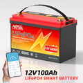 12V 100Ah LiFePO4 Akku Bluetooth Lithium batterie BMS Boot Wohnmobil Solar