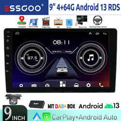 9'' 2DIN Autoradio Android 13 4+64G Carplay DAB+ GPS NAVI BT WIFI RDS USB Kamera