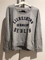 Liebeskind Sweatshirt Gr. 40 Grau Damen mit Glitzer Pailletten 