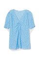 H&M Mama Umstand Sommer Bluse Blumig Oberteil Kurzarm Top Hellblau Gr 38