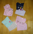 4x Schlafanzug Pyjama Mädchen Gr. 122/128 Kids rosa lila türkis grau Einhorn