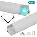 10x1m LED Aluminium Profil Leucht Trockenbau Alu Schiene Leiste Abdeckung Kanal