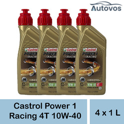 4x1L CASTROL POWER 1 RACING 4T 10W-40 MOTORRAD ÖL 58877 JASO MA 2