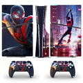 Skin Aufkleber fur PS5 Slim Konsole Disc Version Spiderman Miles Morales #1