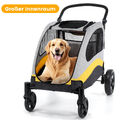 Hundewagen Hundebuggy XXL Hunde Pet Stroller Katzenbuggy mit 4 Rollen Klappbar