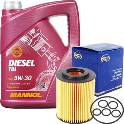 SCT ÖLFILTER + 5 LITER 5W-30 MOTORÖL MANNOL DIESEL TDI 5W30 für OPEL GM DEXOS 2