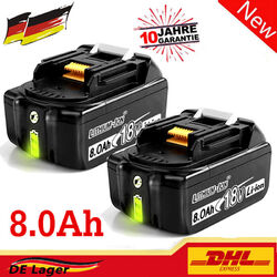 2X 8,0Ah Akku Für Makita 18V 8.0Ah BL1860 BL1850 BL1840 BL1830 Ersatzakku LED