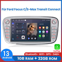 Für Ford Focus C/S-Max Transit Connect Autoradio Carplay Android13 GPS NAVI DAB+