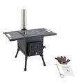 Tragbare Camping Zelt Outdoor Holzofen Ofen Kocher Camping Stove BBQ+Handschuhe