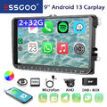 2+32G Carplay Android 13 Autoradio DAB+ KAM BT Für VW GOLF 5 6 Plus Touran Caddy