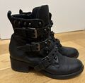 Mjus Damen Stiefelette schwarz Nieten Gr 39  NEUwertig Leder Winterschuhe