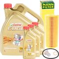 8L CASTROL EDGE M 5W-30 ÖL + SCHRAUBE + MANN ÖLFILTER BMW 3ER 5ER X3 X5 M57 D30