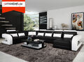 Big Wohnlandschaft Sofa mit USB Couch Polster Eck Leder Sofa Garnitur Couchen !!