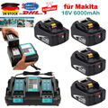 Für Makita ErsatzAkku 18V 6,0Ah BL1860B BL1850B BL1830 LXT LED Ladegerät Set