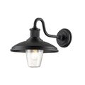 Wandleuchte außen Schwarz IP44 33,1 cm hoch Alu Glas Maritim Außenwandlampe