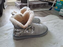 UGG Boots, Mini Boots, Silber metallic