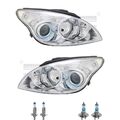 Scheinwerfer Set chrom inkl. OSRAM Lampen H7 H1 mit LWR Motor für Hyundai i30 FD