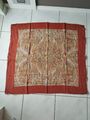  Vintage seiden tuch schal silk scarf soie  Braun   77x77 cm