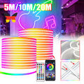 5-20M Neon LED Strip Streifen RGB Flex Schlauch diffus Lichtband Dimmbar Wifi DE