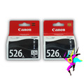 2x ORIGINAL CANON CLI-526BK SCHWARZ - TINTE DRUCKERPATRONE - PIXMA iP 4850, 4950