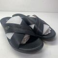 Siketu Crisscross Damensandalen mit niedrigem Keilabsatz, Größe EU 39, UK 6, schwarz