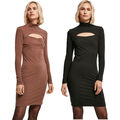 Urban Classics Ladies Stretch Jersey Cut-Out Turtleneck Dress Kleid Cut-out 