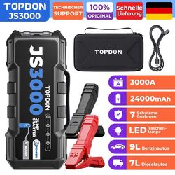 TOPDON JS3000 Auto KFZ Starthilfe Booster Powerbank Jump Starter 24000mAh 9L Gas