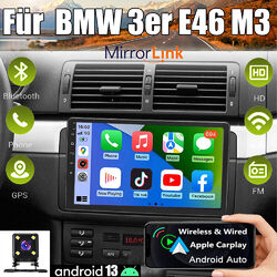 Apple CarPlay Für BMW E46 M3 Android 13 Auto Autoradio 9" GPS Navi Wlan Stereo