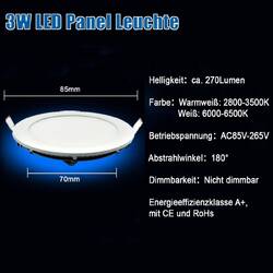 10x LED Panel Einbaustrahler Einbauleuchte Deckenleuchte Ultraslim Wandleuchte