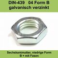 M4 DIN 439 04 verzinkte Sechskantmuttern Flache Form Muttern BM 4,0 / 20-500 St.