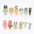 12er Bluey Family Bingo Dog Dad Mom Action Figures Familie und Freunde Set NEU