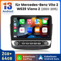 64G Carplay Android Autoradio GPS Navi WIFI BT Für Benz Vito Viano W639 03-2015