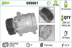 VALEO 699861 V5 Klimaanlage Klimakompressor PAG 100 R134a