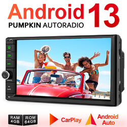 Pumpkin 7" Android 13 Autoradio 2 DIN GPS Navi Bluetooth WiFi DAB+ USB 4GB 64GB 