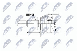 NTY Gelenksatz Antriebswelle NPZ-FR-014 für FORD FOCUS 1 DAW DBW FIESTA 5 FUSION